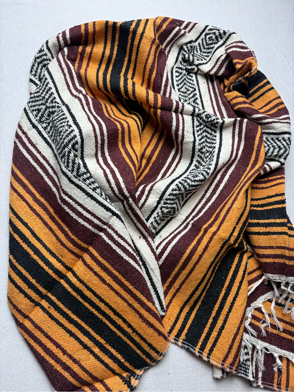 Del Mex Classic Mexican Blanket Fringe Throw Blanket